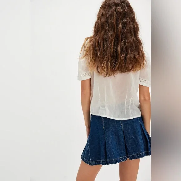 Free People We The Free Madison Ave Denim Mini Skirt NWT $78‎ - Picture 6 of 8